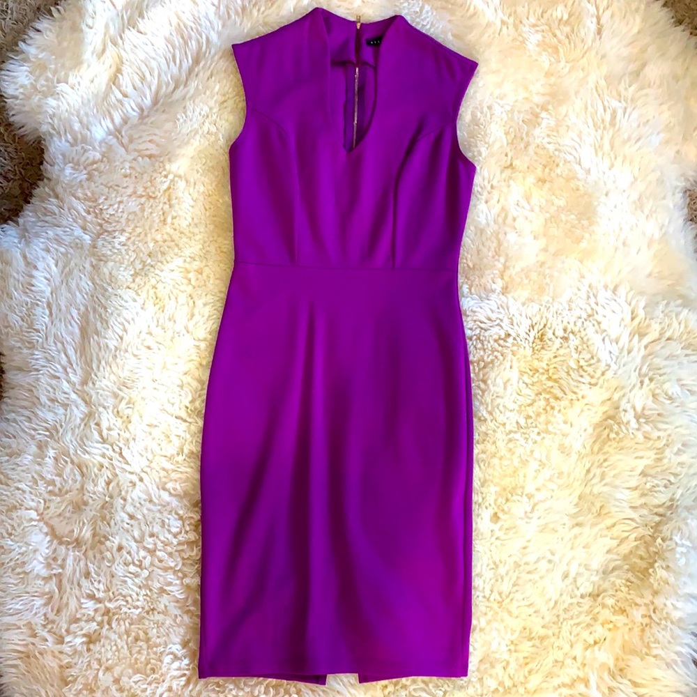 Purple pencil fitted dress